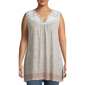 Cynthia Rowley Woman Plus Sleeveless Eyelet Tunic Top